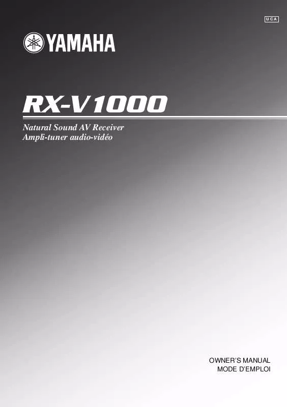 Mode d'emploi YAMAHA RX-V1000