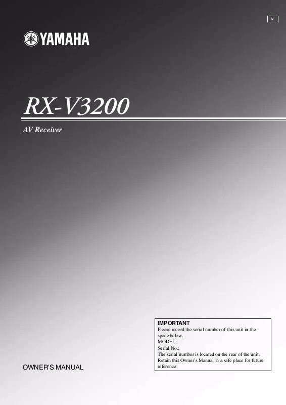 Mode d'emploi YAMAHA RX-V3200