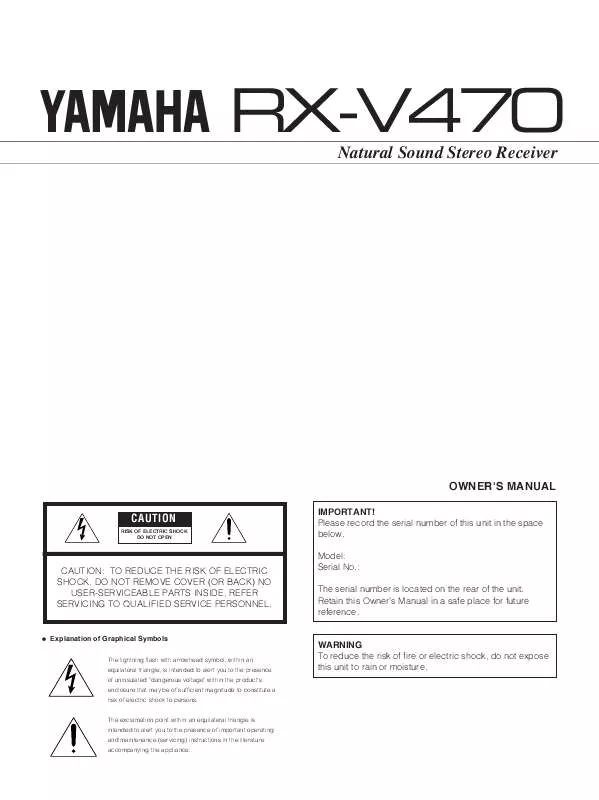 Mode d'emploi YAMAHA RX-V470