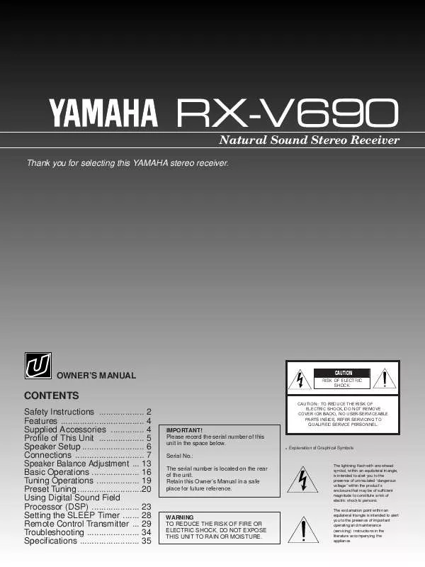 Mode d'emploi YAMAHA RX-V690