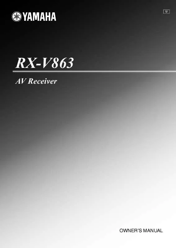 Mode d'emploi YAMAHA RX-V863