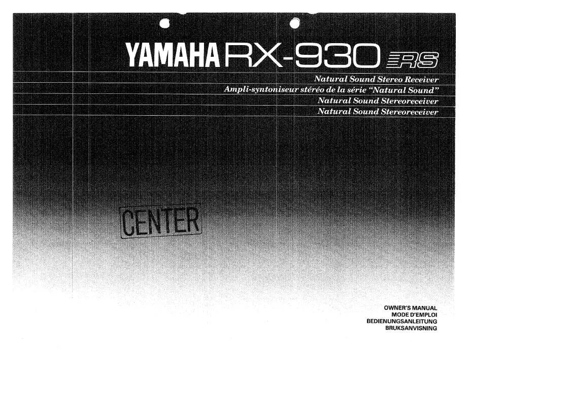Mode d'emploi YAMAHA RX-930