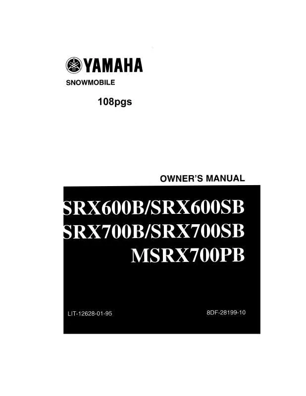 Mode d'emploi YAMAHA SRX600-1998