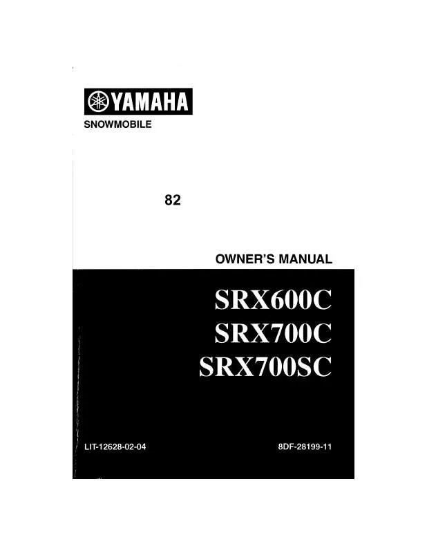 Mode d'emploi YAMAHA SRX600-1999