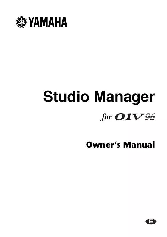 Mode d'emploi YAMAHA STUDIO MANAGER FOR 01V96