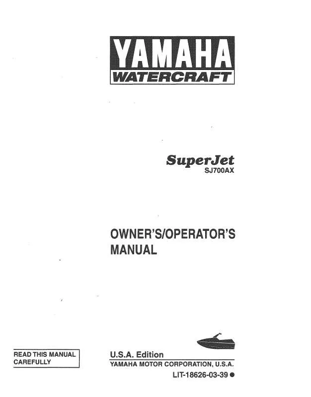Mode d'emploi YAMAHA SUPERJET-1999