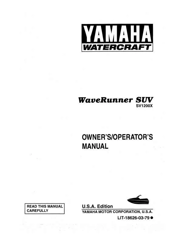 Mode d'emploi YAMAHA SUV1200-1999