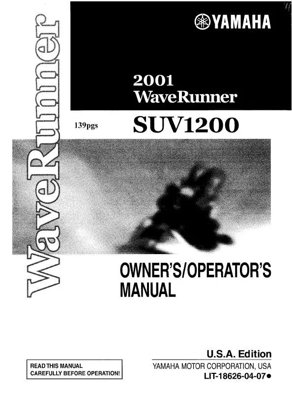 Mode d'emploi YAMAHA SUV1200-2001