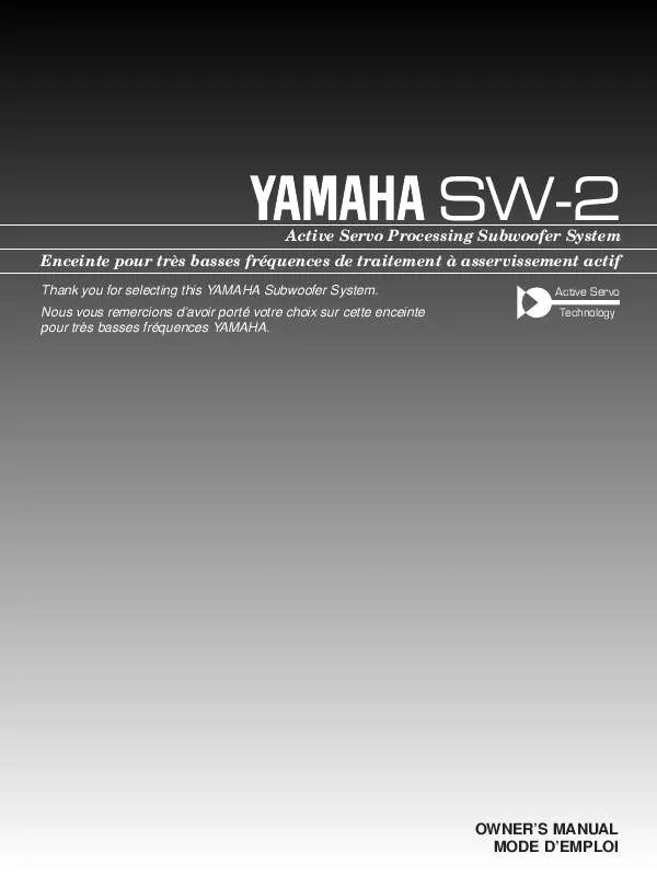 Mode d'emploi YAMAHA SW-2