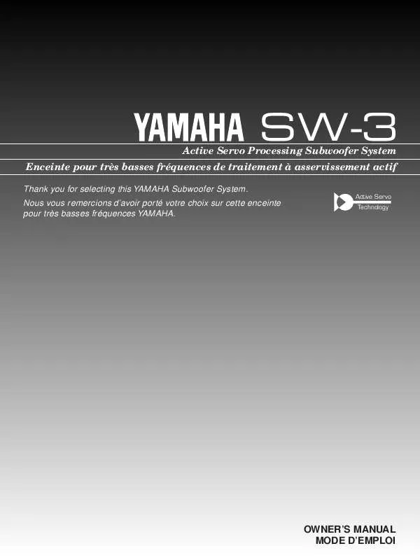Mode d'emploi YAMAHA SW-3