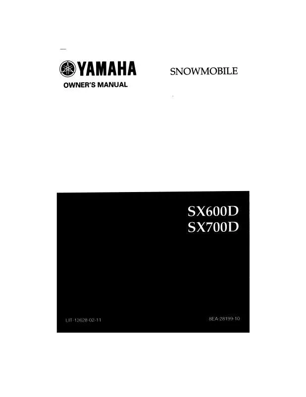 Mode d'emploi YAMAHA SX600-2000