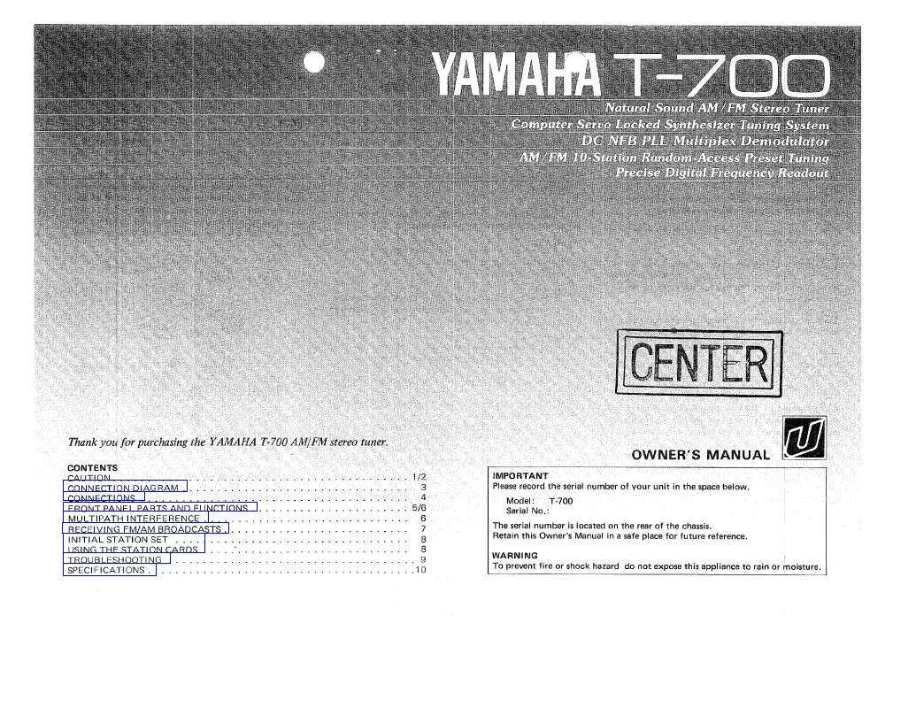 Mode d'emploi YAMAHA T-700