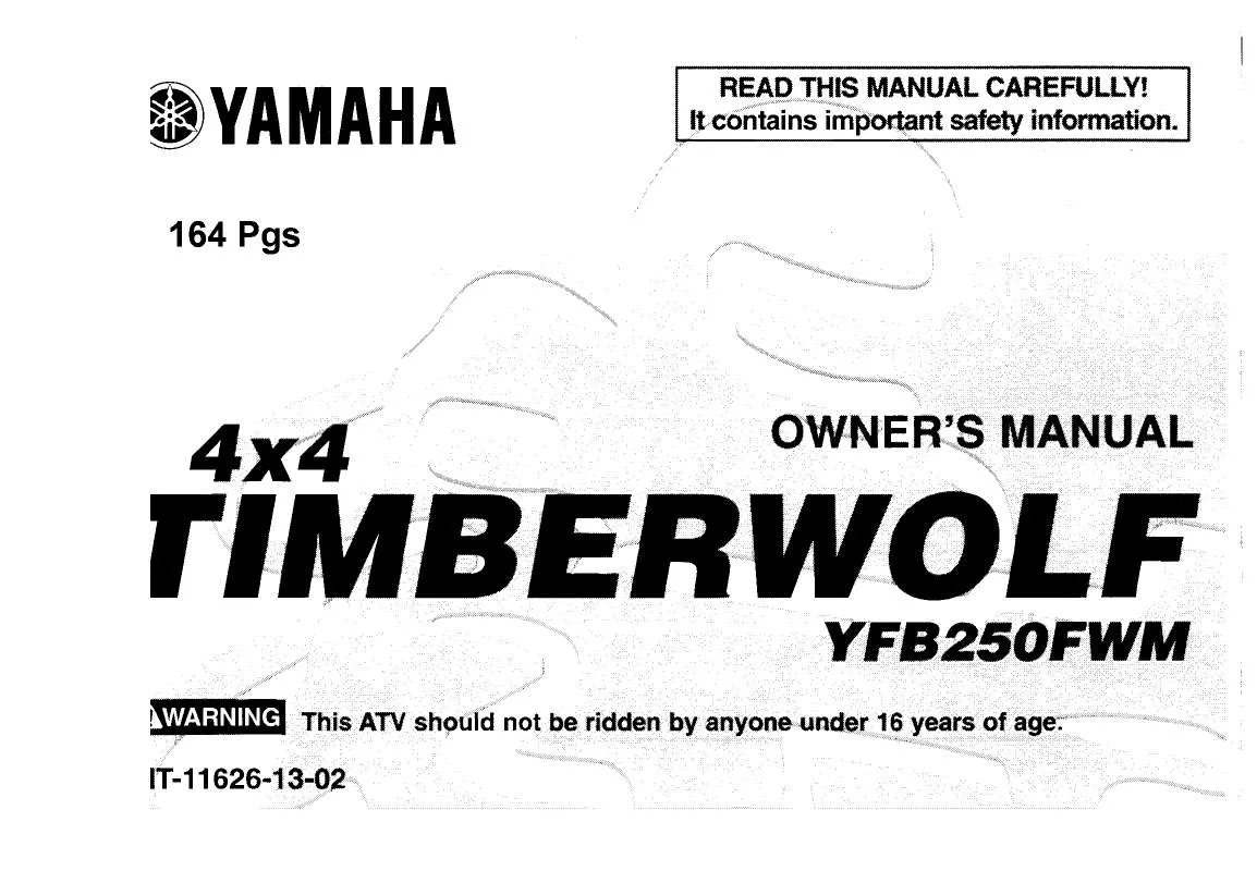 Mode d'emploi YAMAHA TIMBERWOLF 4X4-2000