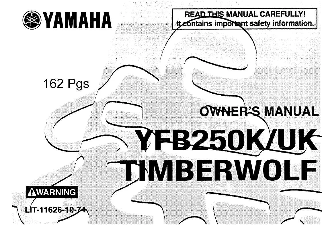 Mode d'emploi YAMAHA TIMBERWOLF-1998