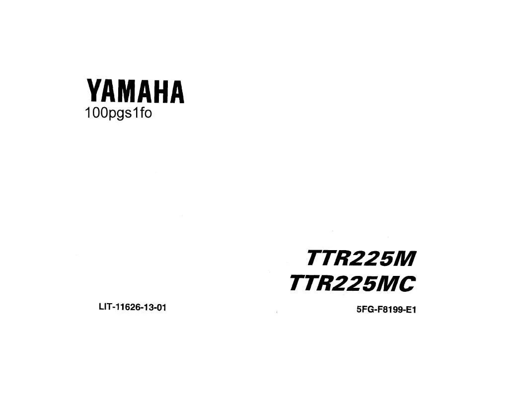 Mode d'emploi YAMAHA TTR225-2000