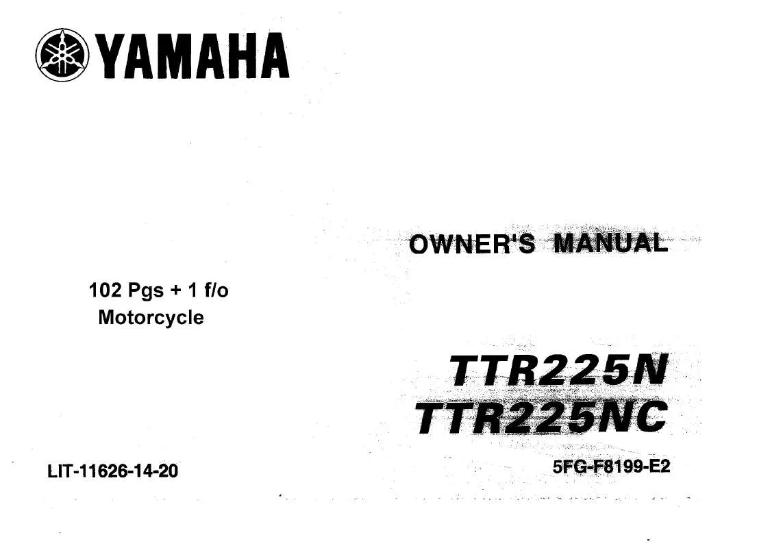 Mode d'emploi YAMAHA TTR225-2001