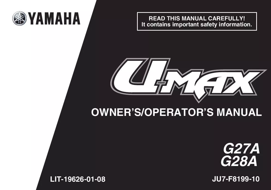 Mode d'emploi YAMAHA U-MAX LIGHT DUTY GAS-G27-A-2004