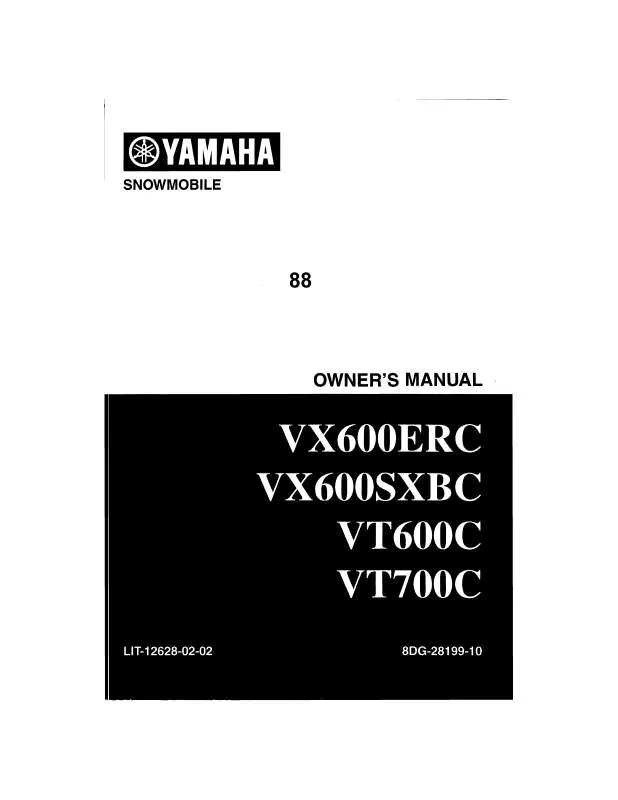 Mode d'emploi YAMAHA VMAX 600 SX-1999