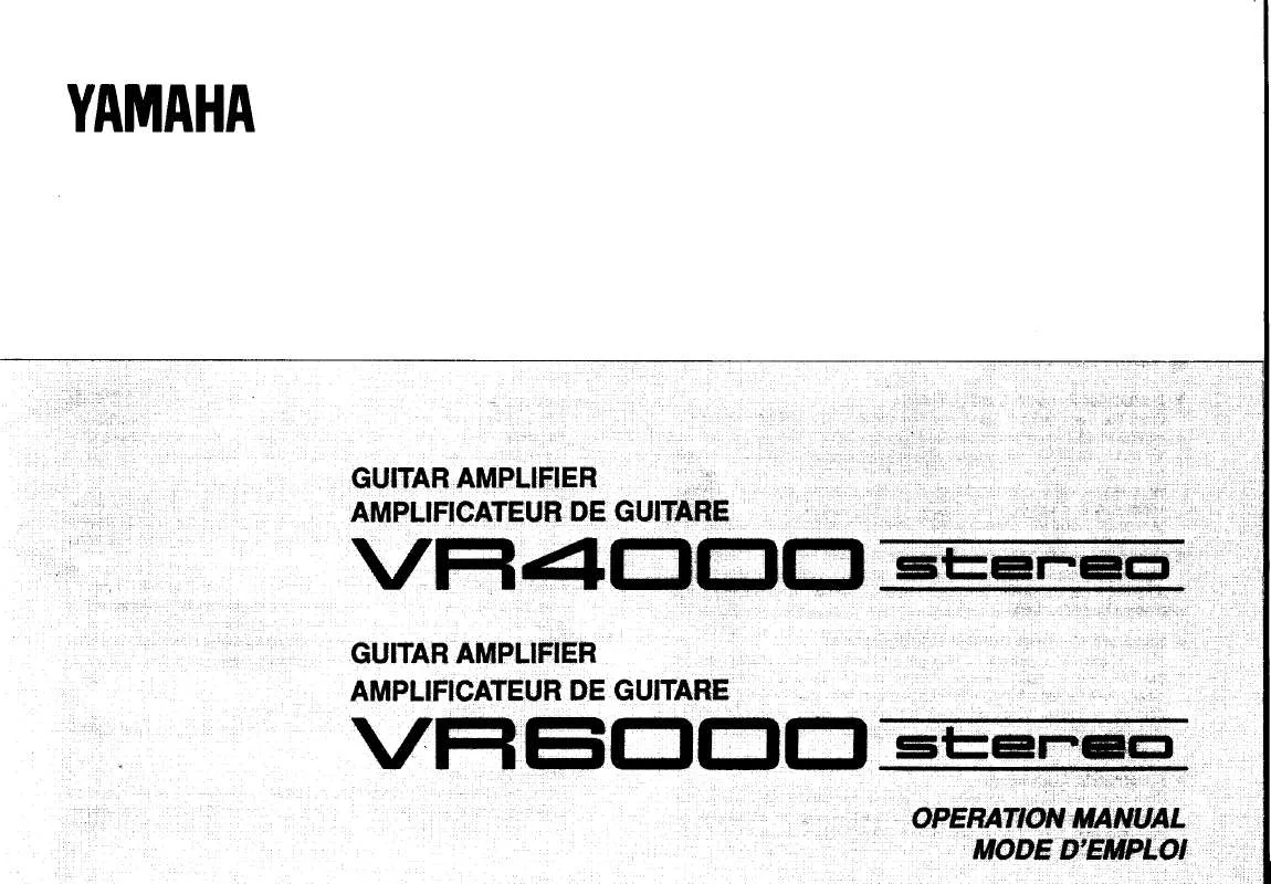 Mode d'emploi YAMAHA VR4000-VR6000