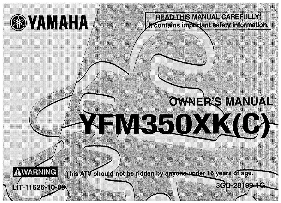 Mode d'emploi YAMAHA WARRIOR-1998
