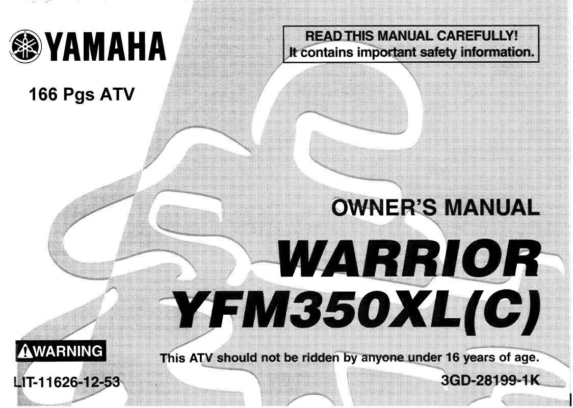 Mode d'emploi YAMAHA WARRIOR-1999