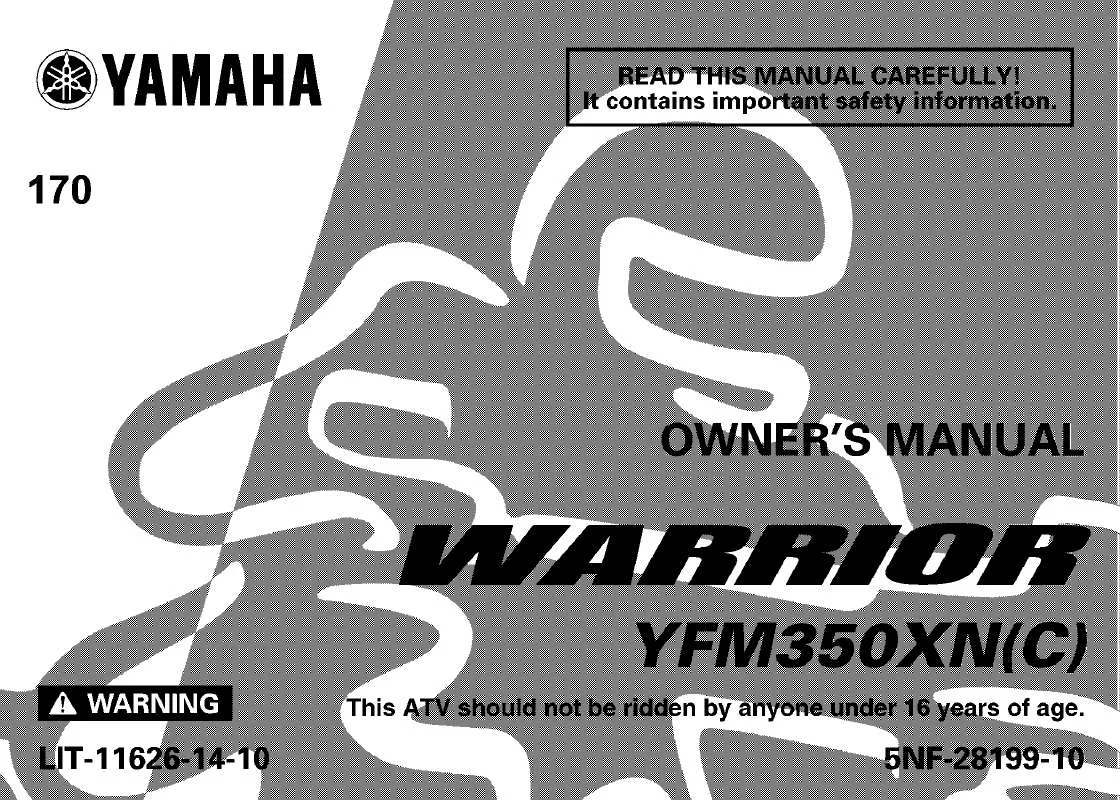 Mode d'emploi YAMAHA WARRIOR-2001