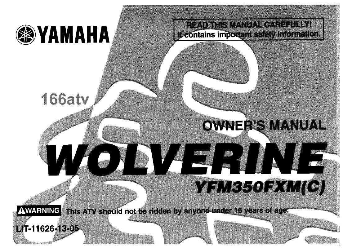 Mode d'emploi YAMAHA WOLVERINE 350 4X4-2000