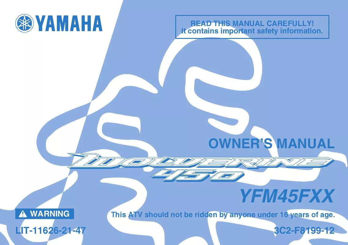 Mode d'emploi YAMAHA WOLVERINE 450 4X4-2008