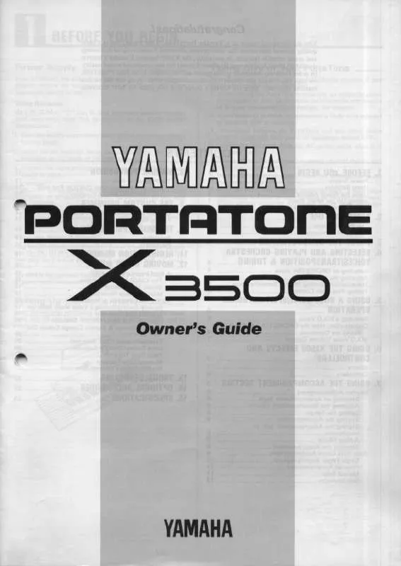 Mode d'emploi YAMAHA X3500