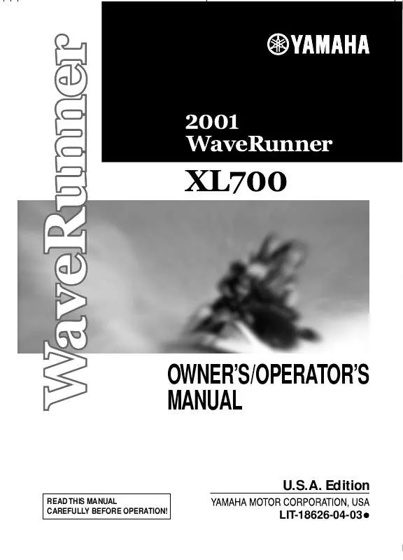 Mode d'emploi YAMAHA XL700-2001