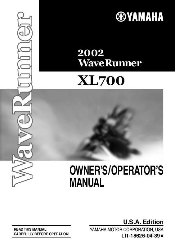Mode d'emploi YAMAHA XL700-2002