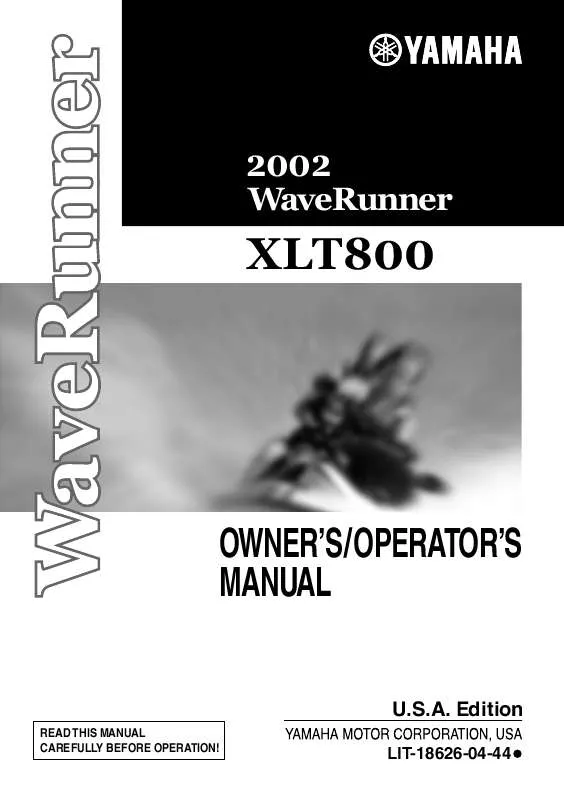 Mode d'emploi YAMAHA XLT800-2002