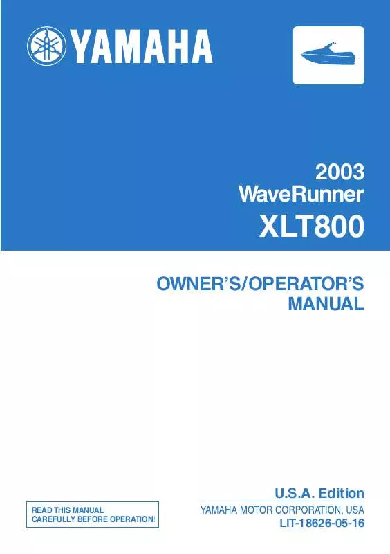 Mode d'emploi YAMAHA XLT800-2003