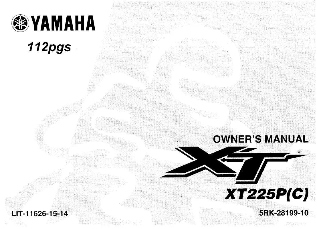 Mode d'emploi YAMAHA XT225-2002