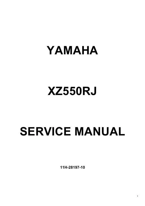 Mode d'emploi YAMAHA XZ550RJ