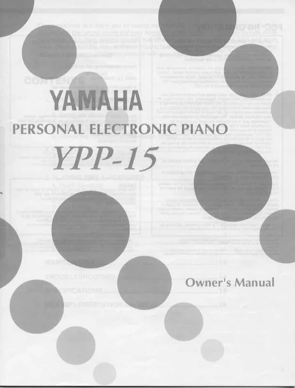 Mode d'emploi YAMAHA YPP-15