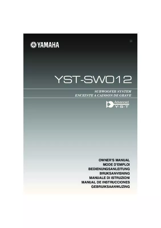 Mode d'emploi YAMAHA YST-SW012