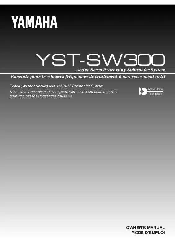 Mode d'emploi YAMAHA YST-SW300