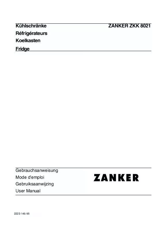 Mode d'emploi ZANKER ZKK8021