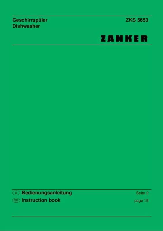 Mode d'emploi ZANKER ZKS5653W