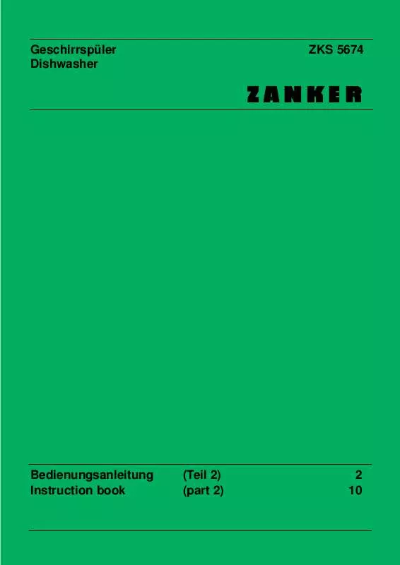 Mode d'emploi ZANKER ZKS5674S