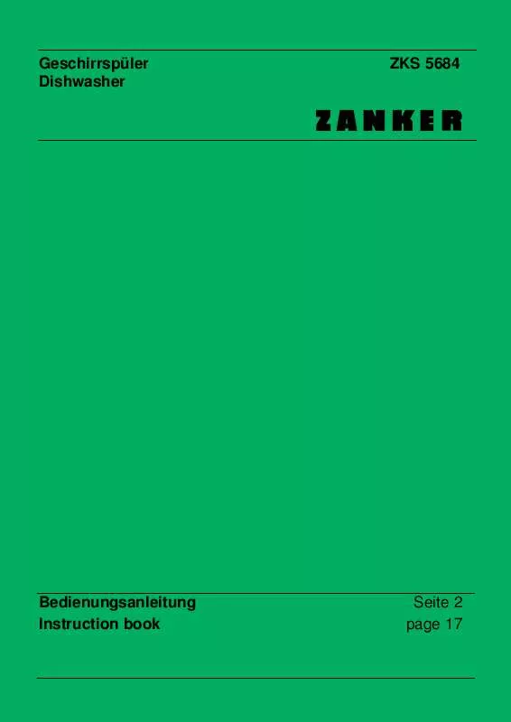 Mode d'emploi ZANKER ZKS5684S