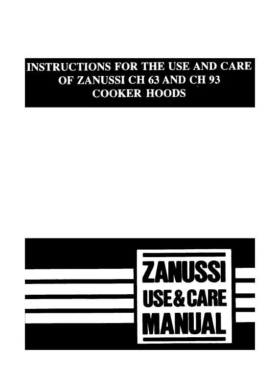 Mode d'emploi ZANUSSI CH63F