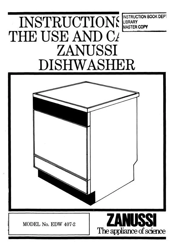 Mode d'emploi ZANUSSI EDW407-2