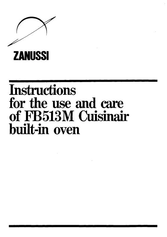 Mode d'emploi ZANUSSI FB513-31M