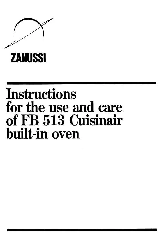 Mode d'emploi ZANUSSI FB513