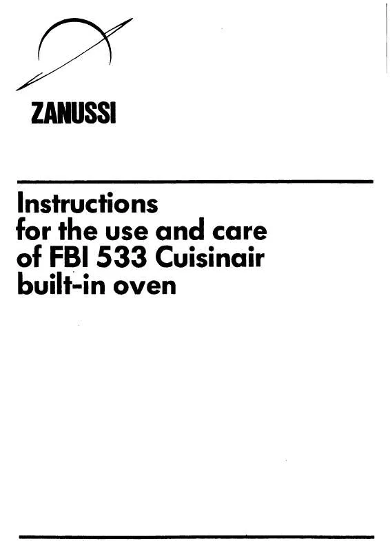 Mode d'emploi ZANUSSI FBI533B