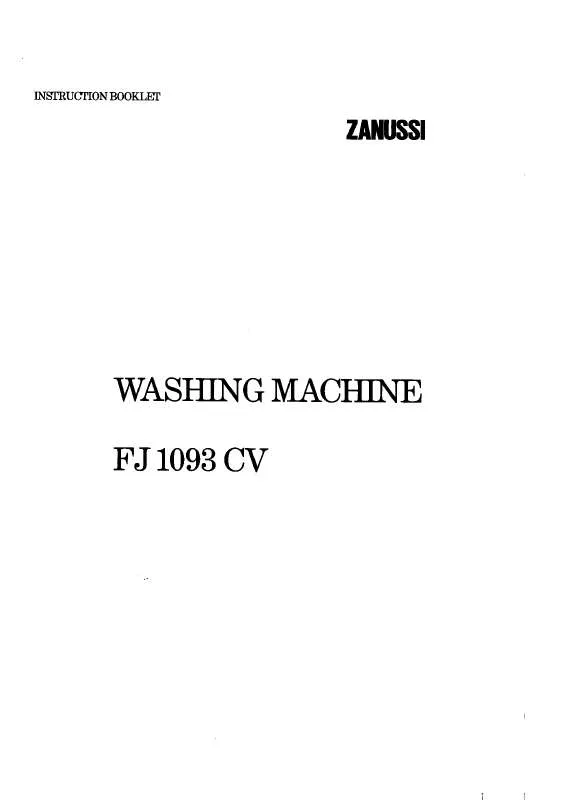 Mode d'emploi ZANUSSI FJ1093CV