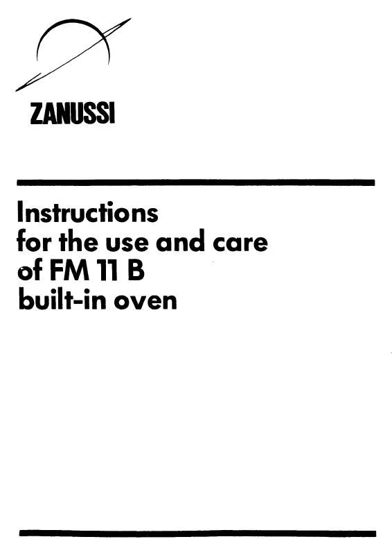 Mode d'emploi ZANUSSI FM11