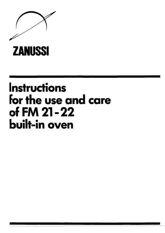 Mode d'emploi ZANUSSI FM22